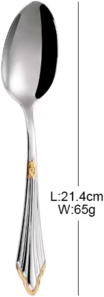 Spoons Tea Spoons Silver Gold Dishwasher Safe Stainless Steel Coffee Spoon for Dessert Coffee ice Cream Cutlery Set (Color : Gold, Size : One Size)