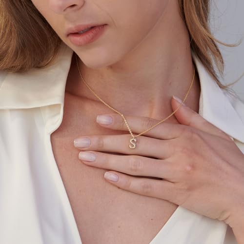 HANLI Initial Necklaces for Women, 14K Gold Plated Letter Necklace by HANLI - Used condition - Image 3