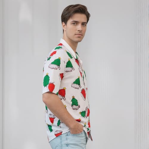 Image of Men's Hawaiian Shirt Tops Vintage Short Sleeve Button Down Beach Shirt Male Tropical Floral Summer Pullover Party Holiday