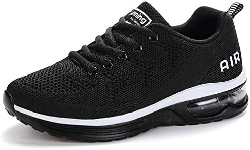 RUMPRA Women Sneakers Lightweight Air Cushion Gym Fashion Shoes Breathable Walking Running Athletic Sport(Black,US 8.5)