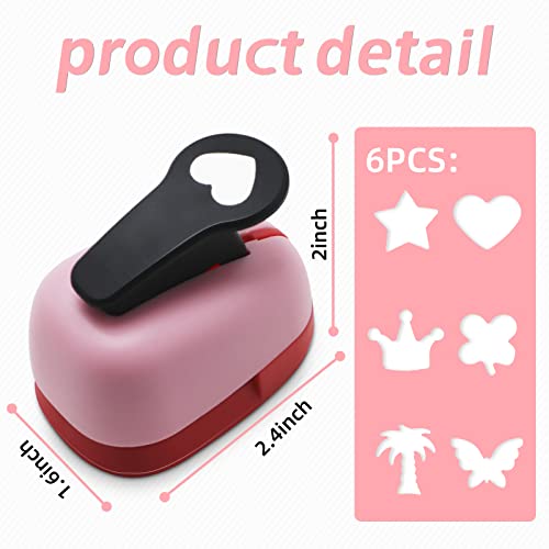 Hole Punch, Arc Hole Punch Shapes, Paper Punches For Crafting,Single Hole Punch, 6Pcs Hole Puncher For Crafts Scrapbook Punches, Star Hole Punch, Heart Hole Punch,Paper Punch For Scrapbooking Supplies #TOP3