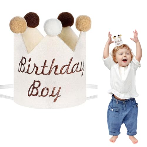WUSJCOF Corona Infantil, 1 Pieza, Reversible, Ajustable, para Aniversario de Años o Meses, Decoracion y Conjunto, Cumpleaños para Bebe