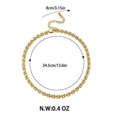 Classyzint Gold Choker Necklace For Women Small Watch Strap Band Chain Necklace Short Gold Necklace Summer Beach Jewelry #TOP4