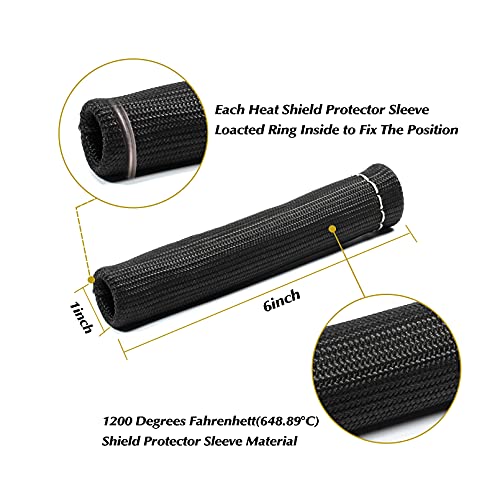 8 peças de fio de vela de ignição de 1200 graus capa protetora de calor compatível com SBC BBC 350 4