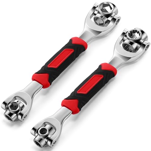 Lasnten 2 Pcs Universal Socket Wrench Including 52 In1 and