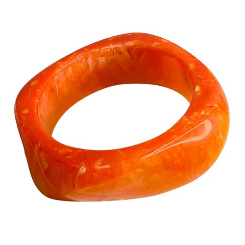 Chunky Acrylic Transparent Candy Color Geometric Round Square Cuff Bangle Bracelet Set for Women Resin Wristband Statement Jewelry