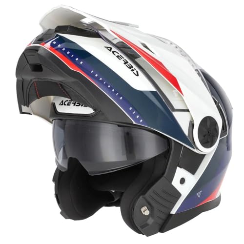 Helm Acerbis Rider ECE22.06 P/J, Weiß, Blau, Rot, Größe L (59 - 60 cm)