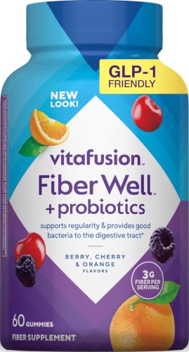 Vitafusion FiberWell + Probiotic Gummies | 3g Fiber | 60 Gummy Vitamins | With Chicory Root Prebiotic | Fruit Flavor | GLP-1 Friendly | Digestive Gut Health & Regularity | For Adult Women & Men - image 1