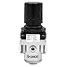 Groz 3/8-inch NPT Intermediate Air Regulator 88 CFM Max Flow Rate Aluminum Die Cast Press to Lock Adjustment Knob Conforms to ISO 6953-1 (60053)