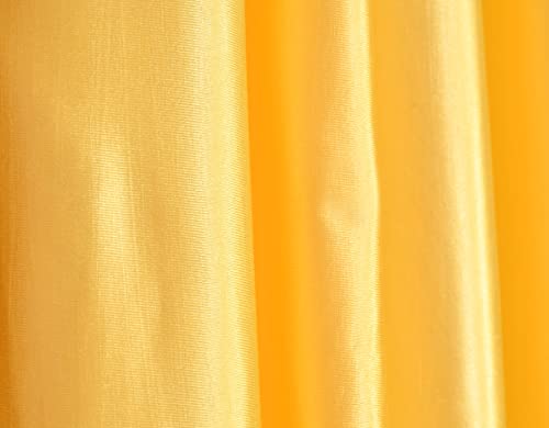 Image of Eyelet Polyester Modern Solid Crush Set of 3 Pcs. Door Curtains (9 Feet, 2 Yellow + 1 White)