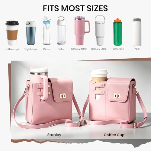 Image of Asaint Stanley Cup Purse Crossbody Bag for 40oz Tumbler with Handle, Water Bottle Purse Pocket Adjustable Strap