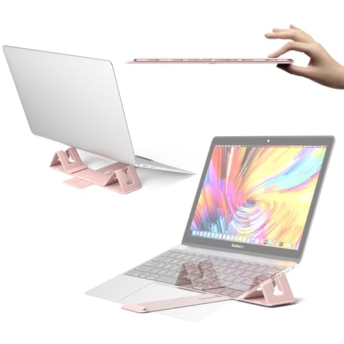Perilogics Magnetic Adjustable Travel Laptop Stand for Digital Nomads and Business Travelers. Compact, Foldable, and Ideal for Desk Use. Elevate Your Work Experience with Our Laptop Riser on The Go