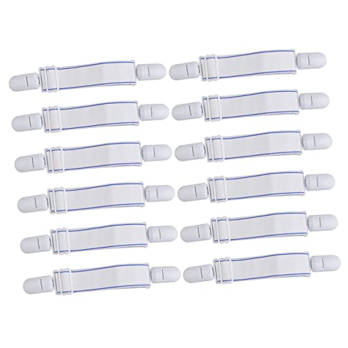 Alipis 1set Mattress Sheet Holder Straps Bed Sheet Clips Elastic Fasteners to Keep Taut Flat for Fitted Easy to Use Reattach Prevents Slippage 12pcs