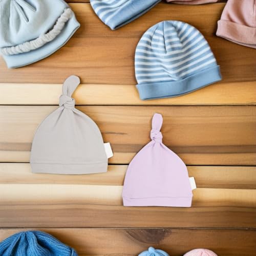 Gorros para recién nacido en algodón transpirable pack de 6 unidades unisex 4
