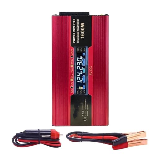 Transformateur 12V 220V 1600W voiture avec adaptateur chargeur et prise UE