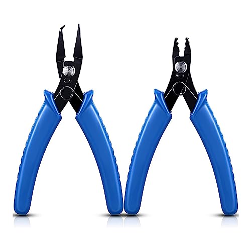 2 PCS炭素鋼ビーズプライヤースプリットクリンプジュエリー製造ツールを修理するためのツールビーズクリンパー用品