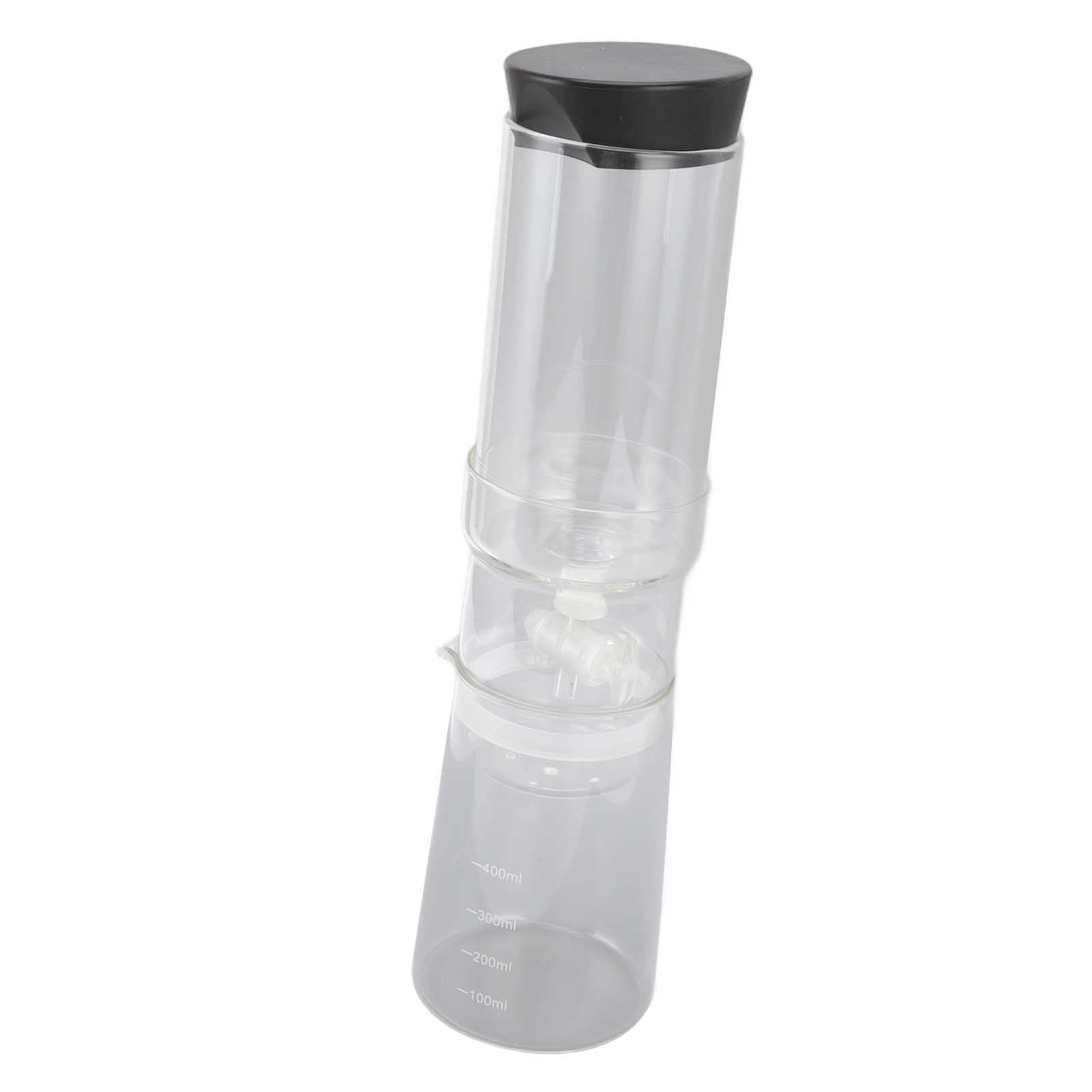 plplaaoo de goteo de 400 ml, reutilizable, de vidrio de alto borosilicato, desmontable, ajustable, transparente, para café helado, con filtro de goteo, para el hogar, cocina, oficina,