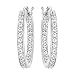 Produktbild Swarovski Sommerset Ohrringe, Weiße und Rhodinierte Kreolen mit Funkelnden Swarovski Kristallen