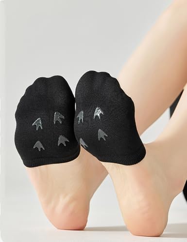 Ultra Thin Toe Cover Solid No Show Socks Womens for Mules, Non Slip Toe Socks Half Socks, Size 5-8.5, 4-Color (8 Pairs)4