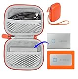 getgear Capa prática para Samsung T7 Touch SSD portátil, T5, leitor de cartão, hub USB, hub tipo C, hub HD, bolsos de malha, alça de pulso
