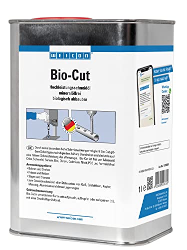 WEICON BioCut - Olio da taglio ad alte prestazioni per metallo, biodegradabile, 1 l