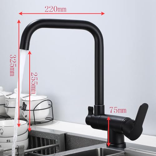 Robinet de cuisine 3 voies mitigeur cascade orientable 360 - 4