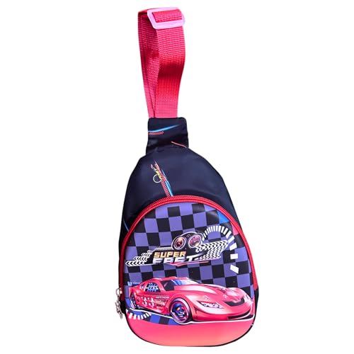 Image of Kids Small Cartoon Design Sling Crossbody Shoulder Bag for Boys & Girls, School Travel & Casual Backpack with Adjustable Strap for Children & Toddlers