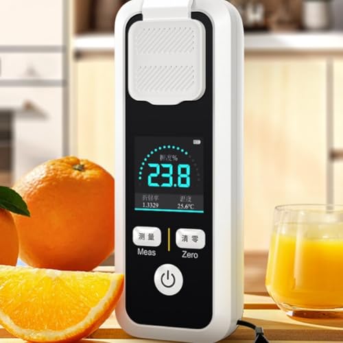Medidor de azúcar inteligente, portátil para refractómetro BRIX 0-32% de rango digital probador de alcohol de frutas con compensación de temperatura IPX6 impermeable para bebidas miel (JBM-10)