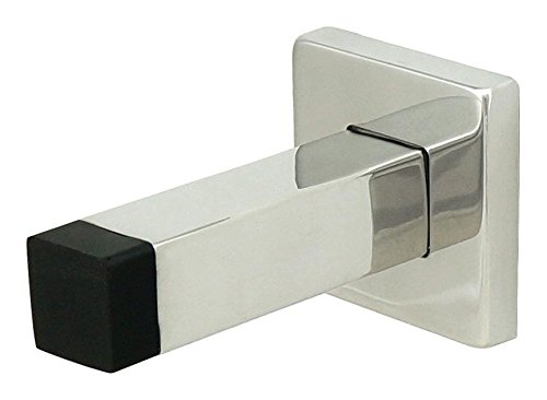 Inox Dsix14-32 Square Wall Mount Door Stop With Square Base, Polished Stainless Steel #TOP3