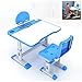 Produktbild DNNAL Kinder Schreibtisch und Stuhl Set, Multifunktionale höhenverstellbare Kinder Studiertisch Schüler schreiben einen Schreibtisch mit ausziehbarer Schublade und Touch-LED-Licht,Blau