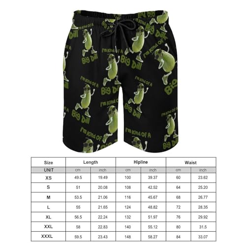 I'm Kind of A Big Dill Funny Pickle Men's Swim Trunks Soft Beach Shorts Summer Bathing Suit Swimwear with Pockets2