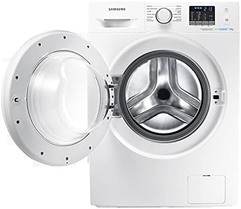 Washing machine with door open, showing the drum interior