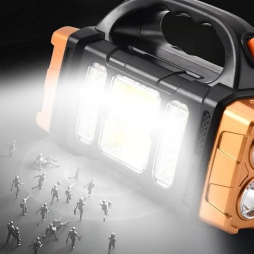 Image of Care 4 Multifunction Solar Waterproof Flashlight with USB Charging,8 Bulb LED & COB Torch (Gold, 21 cm, Rechargeable)