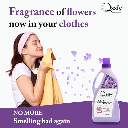 Image of Qssiy Liquid Laundry Detergent Can, Lavender, Concentrated Stain Remover for Hand & Machine Wash