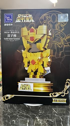 Pan Tasy Gold Saint Gemini, Figura de Bloques de Construcción, Serie Saint Seiya, Coleccionable Dorado