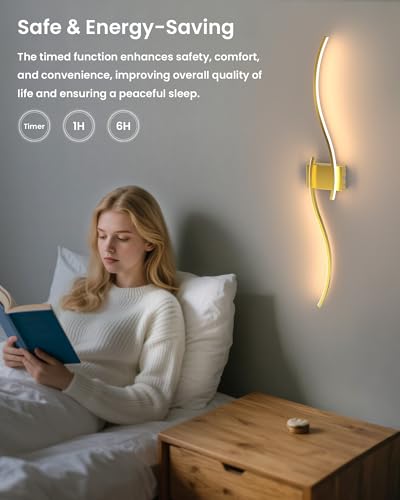 Image of NIORSUN 39.4 Inch Battery Operated Wall Sconce Set of 2, Gold Modern Rechargeable Wall Lights with Remote, 3CCT Dimmable Wireless Wall Lamp for Living Room Bedroom Hallway