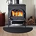 Hearth Rugs for Fireplaces Fire Resistant, 42 x 24 inch Fireproof Fireplace Mat Hearth Rug, Hearth Pads for Wood Stove Fireplace Indoor Outdoor, Protect Floors Carpets from Sparks Embers-Black, 1mm