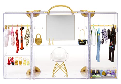 Rainbow High Deluxe Fashion Closet For 400+ Looks! Portable Clear Acrylic Playset Features 31+ Designer Doll Clothing & Accessories, Gift For Kids & Collectors, Toys For Kids Ages 6 7 8+ To 12 Years #TOP1