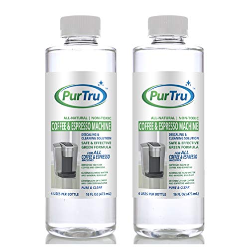 Coffee and Espresso Machine Descaling and Cleaning Solution (2 Pack) - All Natural Descaler and Cleaner For Keurig, Bunn, Delonghi, Nespresso and All Drip Coffee, Espresso and Single Cup Machines