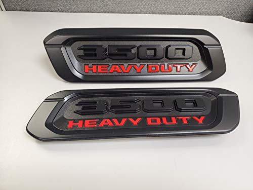 Genuine Ram 3500 Heavy Duty Emblem 3500 HEMI Genuine Ram 3500 Heavy Duty Emblem 3500 HEMI Genuine Ram 3500 Heavy Duty Left & Right Side Black Hood Nameplate