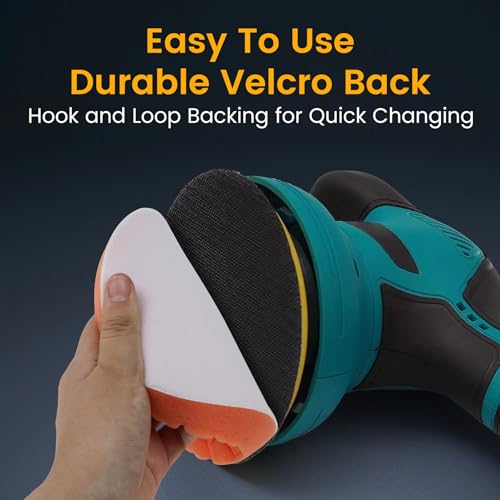 Image of Bufing Polishing Pads - 7Pcs Face for Backing Plate, Car Compound Buffing Sponge Pads and Woolen Cutting Polishing Pad Kit (7 inch)