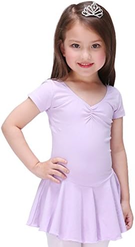 Pinkdaa Justaucorps Danse Fille Gym Classique Robe De Ballet Manches  Courtes En Coton Costumes Enfant Scène Performance Pour 3-12 Ans Sports Et  Loisirs