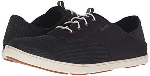 Olukai Nohea Moku Men's Boat Shoes, No Tie Laces & Stretch Construction, Breathable Mesh & All Weather Rubber Soles, Black/Black, 12 #TOP6