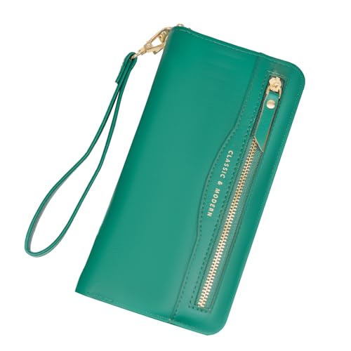 WITERY Women’s Wallet Wristlet Ladies Phone Purse Soft PU Leather Zip Around Clutch Wristlet Travel Wallet with Strap