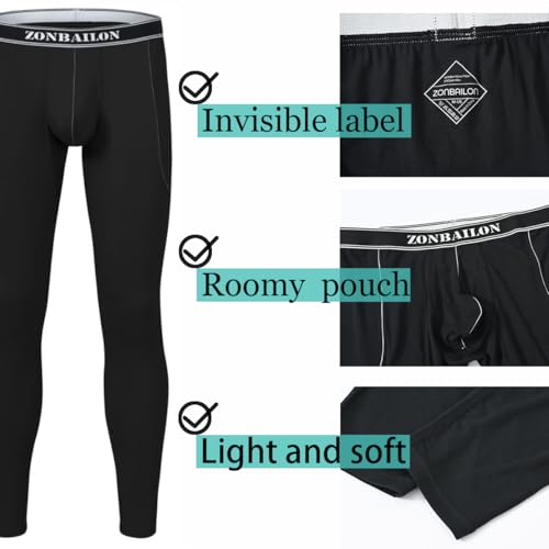 Mens Leggings,Long Johns，Low Rise and Thin Style Thermal Pants for Men,Mens Lightweight Baselayer Leggings4