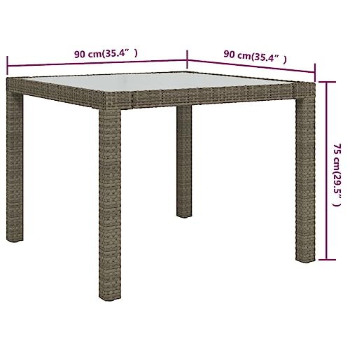 Table de jardin 90x90 cm compacte pour petits espaces gris