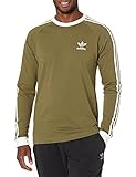 adidas Originals Men's Adicolor Classics 3-Stripes Long Sleeve Tee, Focus Olive, Small