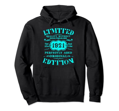 Cumpleaños 1921 Edición limitada Regalo Usado Grunge Vintage Sudadera con Capucha