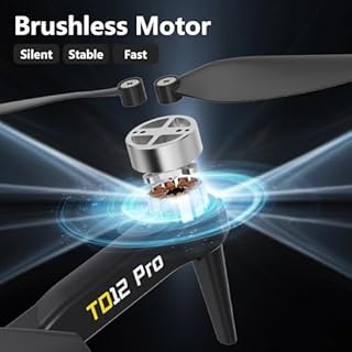 Toladrone TD12PRO Drone con Fotocamera 1080P, Droni per Adulti, Regolabile Motorizzato a 90°, Resistenza al Vento di Livello 3, Controllo Tramite APP, Quadricottero Pieghevole per Principianti