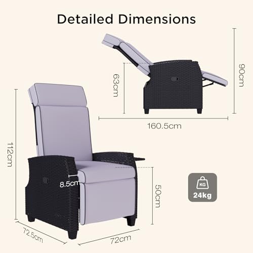 Fauteuil relax jardin zero gravity ergonomique TY01 avec dossier réglable - 8